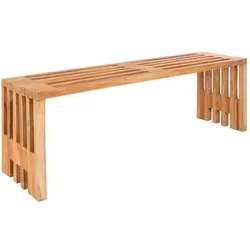 Wetterfeste Sitzbank aus Teakholz - Benidorm 140cm - Sitzbank für Innen- und Außenbereich, aus hochwertigem Teakholz, vollständig montiert und ideal für Terrasse, Balkon und mehr.