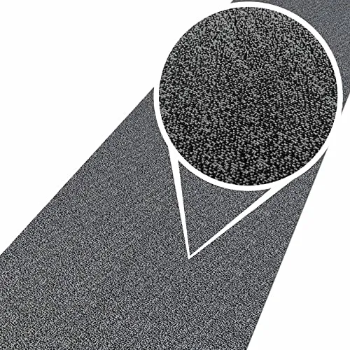 ANRO Teppich Teppichläufer Flur Schlafzimmer Küche Wohnzimmer Küchenläufer Küchenteppich rutschfest Meterware Tamara Grau 100x67cm