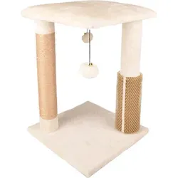 Flamingo Kratzbaum UNA – Creme/Natur - Aktivitätskratzbaum für Katzen, kompakt und stilvoll. Die Sisal-Kratzsäule schützt Möbel und die weiche Liegefläche lädt zum Entspannen ein.