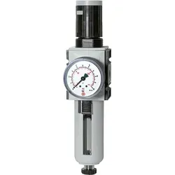 Filterregler FUTURA mit Manometer - Druckluftzubehör: Der FUTURA Filterregler bietet präzise Druckregelung von 0,5-8 bar und hervorragende Durchflusswerte, perfekt für effiziente Anwendungen.
