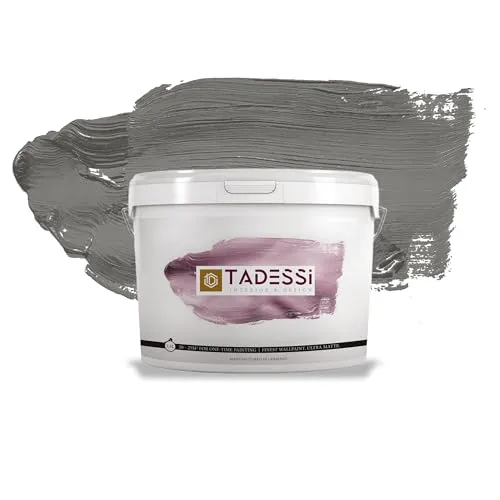 Tadessi Wandfarbe Grau Color Vista Basaltgrau Matt 2.5 l - Hochwertige Wandfarbe für ein modernes mattes Finish. Hohe Deckkraft und einfache Anwendung auf verschiedenen Untergründen. Ideal für anspruchsvolle Räume, lösemittelfrei und nahezu geruchslos.