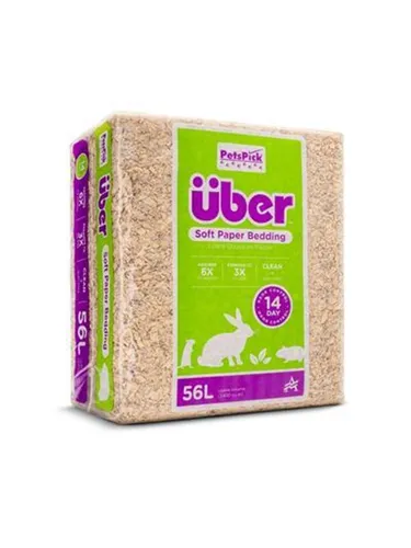 Soft Paper Bedding 56l Nature - Hochsaugfähige Einstreu für Kleintiere - Sonstiger Kleintierbedarf, bietet eine komfortable und hygienische Umgebung für Kaninchen, Meerschweinchen und Hamster sowie hervorragende Geruchskontrolle.