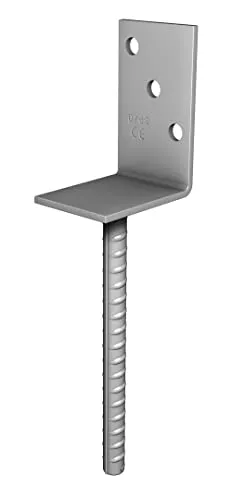 Pollmann®Baubeschläge Pfostenträger L-Form zum Einbetonieren, Steindolle200 mm, feuerverzinkt