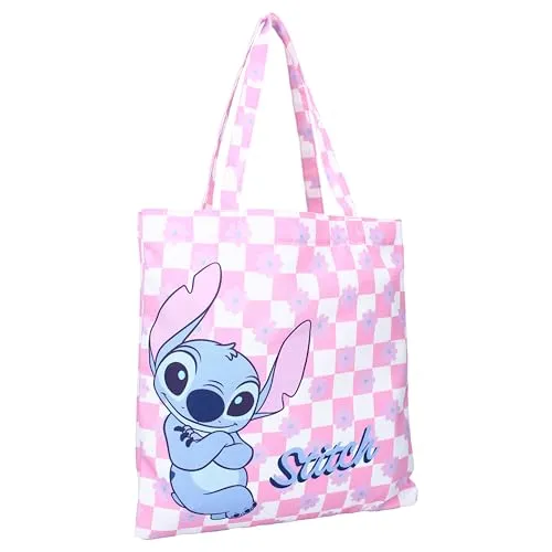 Disney Lilo und Stitch BAG IT UP - Einkaufstasche, Einkaufstasche, Größe 40 x 40 x 1 cm - Pink und Lila, Rosa und Lila