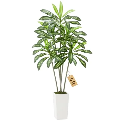 VEVOR Künstlicher Dracaena-Baum 1,8 m – Tropische Kunstpflanze im eleganten Pflanzgefäß