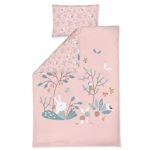 Julius Zöllner Bettwäsche 100x135 + 40x60 Rosalie TOP - Bettwäsche für Kinder in hochwertiger Qualität, mit fröhlichem Rosalie-Muster, ideal für ein gemütliches Kinderzimmer.
