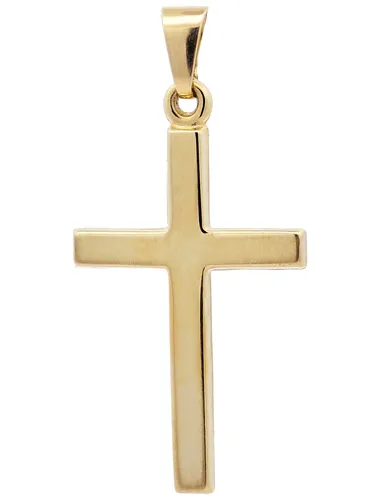 Massiver Kettenanhänger Kreuz aus 585er Gold - Eleganter 14 Karat Goldanhänger im Kreuzdesign, ideal für besondere Anlässe. Hochwertige Verarbeitung aus Deutschland, perfekt für eine stilvolle Halskette.