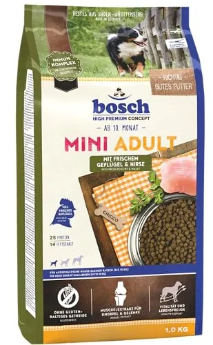 bosch HPC Mini Adult mit frischem Geflügel & Hirse | Hundetrockenfutter für ausgewachsene Hunde kleiner Rassen (bis 15 kg) | 1 x 3 kg