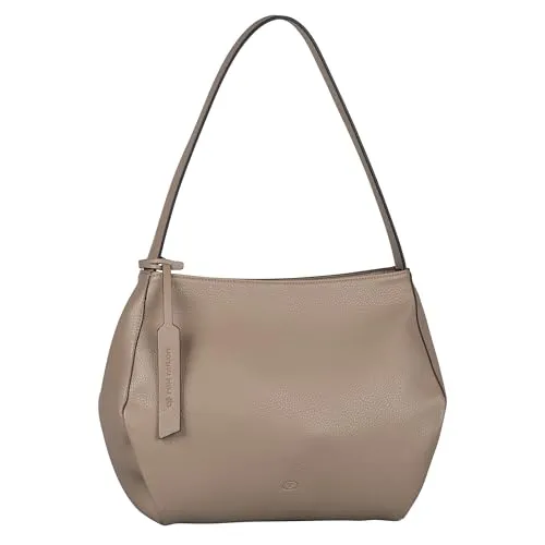 TOM TAILOR Berit Damen Hobo Bag - Damen-Schultertasche in Beige, modern und praktisch mit Reißverschlussfächern und abnehmbarem Anhänger für optimalen Tragekomfort.