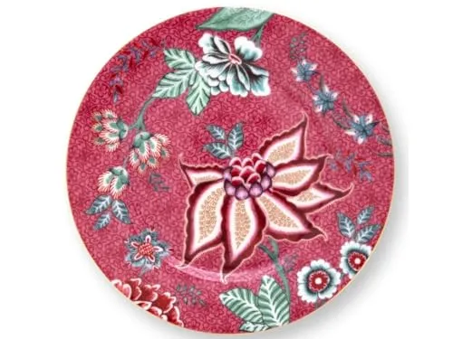Pip Studio 51001294 Flower Festival Gebäckteller dark pink 17 cm (1 Stück)