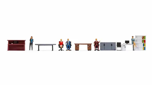 NOCH 16251 Figuren-Themenwelt Büro - Mehrfarbig, perfekt für Modellbau und kreative Bastelprojekte