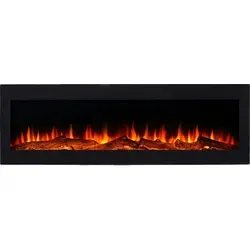 Kamin BOZEN Wandkamin - Eleganter Einbaukamin für Ihr Wohnzimmer - Kategorie: Kamine, Heizleistung von 900/1800W, kein Schornstein nötig, mit einstellbaren Flammenfarben und programmierbarem Thermostat für gemütliche Atmosphäre.