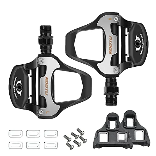 KOOTU Klickpedale 9/16 Universal Klickpedal Pedale Verriegelungspedale Sets für Rennrad Mountainbike Radfahren