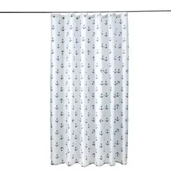 Kleine Wolke Duschvorhang Polyester Weiß/Blau 180x200 cm in blau von Kleine Wolke