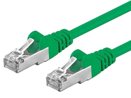 PremiumCord Netzwerkkabel, Ethernet, LAN & Patch Kabel CAT6a, 10Gbit/s, S/FTP PIMF Schirmung, AWG 26/7, 100% Cu, schnell flexibel und robust RJ45 kabel, grün, 0,25m