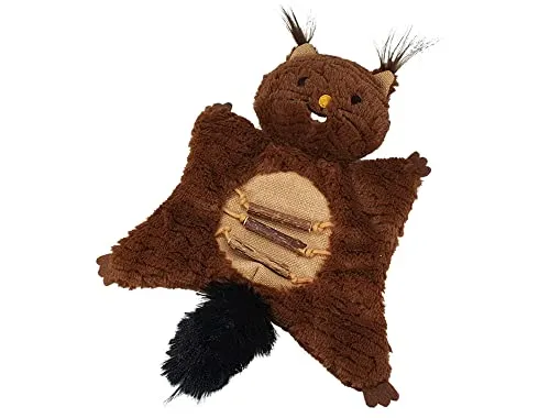 Nobby Plüsch Eichhörnchen mit Matatabi - 27 cm, natürliche Zahnpflege und knisternder Spielspaß für Katzen
