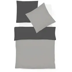 Produktbild Fleuresse Bettwäsche Black Premium Jersey, Grau, Dunkelgrau, 155x200 cm
