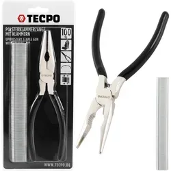 TECPO Polsterklammerzange mit 100 Klammern Befestigung von...