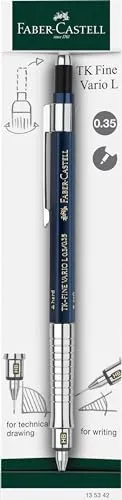 FABER-CASTELL 135342 - Druckbleistift TK-Fine Vario L 0.35 mm, Indigo, Minenbleistift mit Soft/Hart-Mechanik