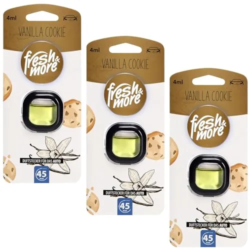 Fresh & More Auto-Lufterfrischer Vanilla Cookie 4ml (3er Pack)