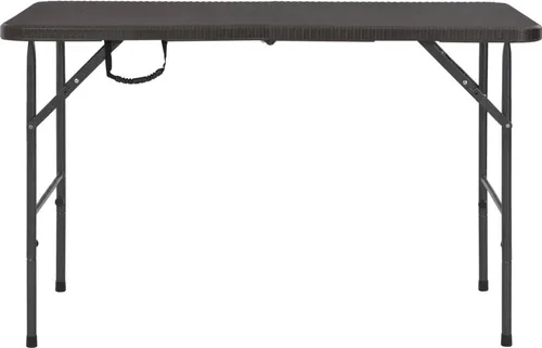 vidaXL Klappbarer Gartentisch Braun 120x60 cm - Rattan-Optik - Gartentisch in Rattan-Optik, witterungsbeständig und leicht umstellbar. Ideal für Außenbereiche, platzsparend klappbar und ohne Montage.