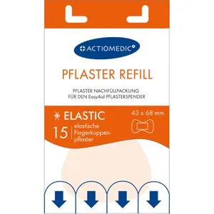 Actiomedic Pflaster EasyAid Refill, 15 Strips, elastisch, sensitiv, 6,8 x 4,3cm