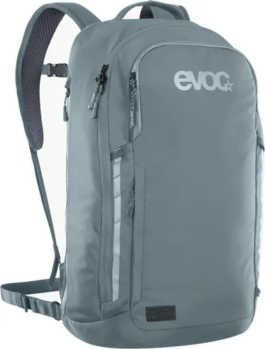 Evoc Commute 22 Steel Fahrradrucksack - Fahrradrucksack für Pendler:innen mit 22 Litern Volumen, ideal organisiert mit praktischen Fächern, reflektierenden Elementen für Sicherheit und komfortable Rückenbelüftung.