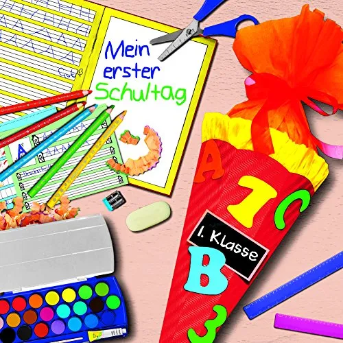 Servietten Einschulung Deko mit Spruch: Mein erster Schultag zur Einschulung Mädchen und Junge. Servietten Schulanfang und Schuleinführung mit Schultüte, ABC für Schulkind Tischdeko 33x33cm 20