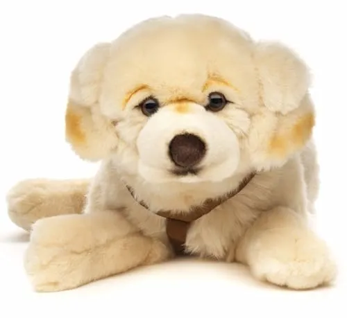 Uni-Toys Golden Retriever Plüschhund, 60 cm - Kuscheltier mit Geschirr - Stofftier & Teddybär, lebensnahes Design aus hochwertigen Materialien, ideal zum Kuscheln, Spielen oder Verschenken - Nachhaltig mit recyceltem Füllmaterial.