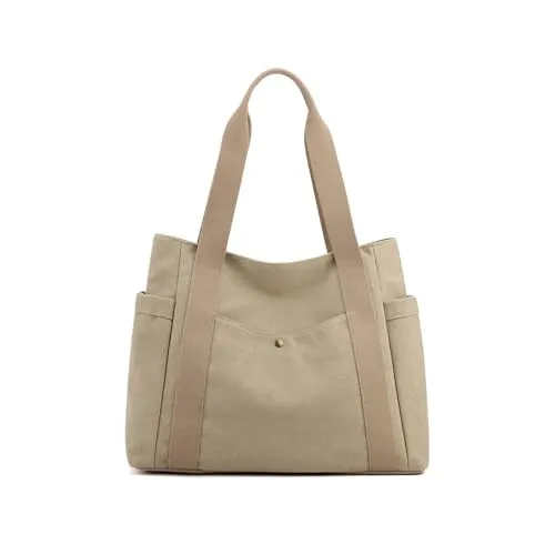 RPAEOY Shopper Tasche Damen Einkaufstasche Canvas Shopping Bag Umhängetasche Schultertasche Große Kapazität Handtasche für Arbeit Schule Reisen Alltag