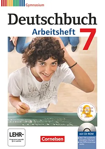 Deutschbuch Gymnasium - Allgemeine Ausgabe - 2012 - 7. Schuljahr: Arbeitsheft mit Lösungen und Übungs-CD-ROM