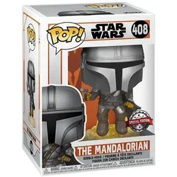 Funko Pop! Star Wars: Mandalorian-Mando Flying mit Blaster - Chibi Figur, hochwertige Vinyl-Sammelfigur für Sammler und Fans von The Mandalorian
