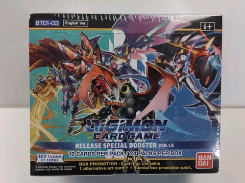 Digimon Card Game Release Special Booster Display Ver.1.5 BT01-03 - TCG OVP Decks & Starter, enthält 152 Karten für spannende Duelle und strategisches Gameplay, ideal für Sammler und Spieler!