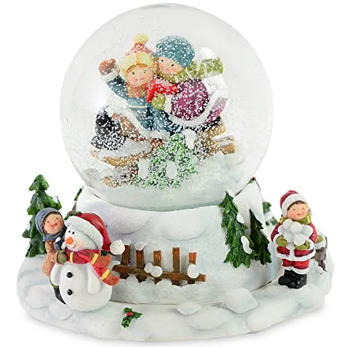 Riffelmacher & Weinberger Spieluhr Schneekugel Winterkinder mit Musik 15,5 x 15,5 cm | 12610 - Adventsdekoration