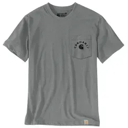 Carhartt Irvine Relaxed Work T-Shirt 107317 Weathered Ash Heather L - Stylisches Carhartt T-Shirt im Relaxed Fit für optimalen Tragekomfort. Die Kombination aus Baumwolle und Polyester sorgt für Strapazierfähigkeit. Ideal für Freizeit und Arbeit – für alle, die Wert auf moderne Workwear legen.