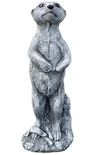 Steinfigur Erdmännchen stehend Steinguss frostfest wetterfest Gartenfigur