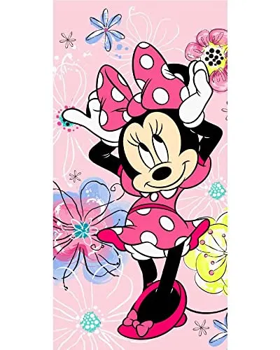 Jerry Fabrics Disney Minnie Mouse Duschtuch Strandtuch Badetuch 70 x 140 cm, Mehrfarbig