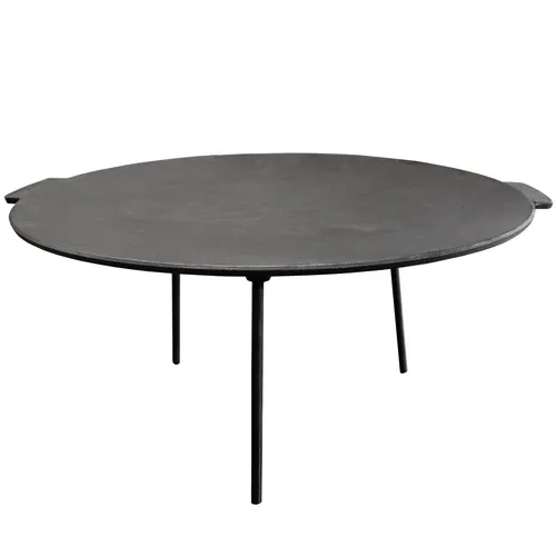 osoltus Gusseisen Pfanne Grillplatte Dutch Oven Ø 45 cm - Feuerschalen mit einfacher Montage, ideal für Grillabende im Freien und aus robustem Gusseisen für gleichmäßige Wärmeverteilung.