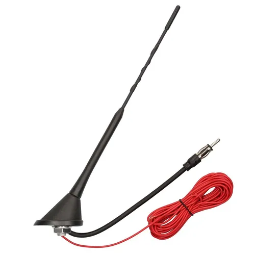 Auto Radio Kurz Stab Dach Antenne 28cm Fuß 5m Kabel 16V Verstärker Universal