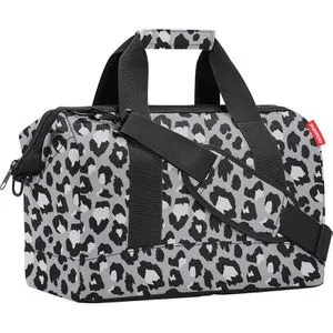 reisenthel Reisetasche allrounder M Leo Nero - Reisetaschen mit praktischem Doktortaschen-Prinzip, komplett öffnbar für einfache Übersicht und Organisation. Aus hochwertigem PET im stylischen Leoparden-Design.