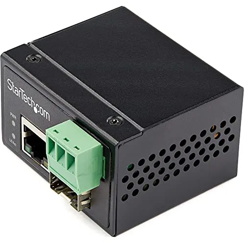 StarTech.com 100 Mbit/s Industrieller Medienkonverter - Netzwerk-Switches mit robustem IP30 Design, flexibler Stromversorgung von 12-56 V DC und Betriebstemperaturen von -40°C bis 75°C, ideal für industrielle Anwendungen.