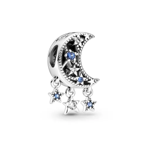PANDORA Stern & Mondsichel Charm in Sterling-Silber mit Zirkonia, 799643C01