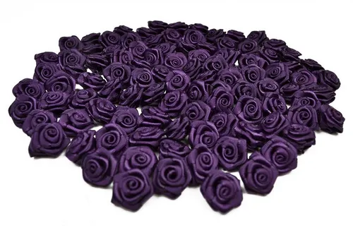 Creativery Streudeko, Satinrosen 15mm zum Basteln & Aufnähen 100 Stück