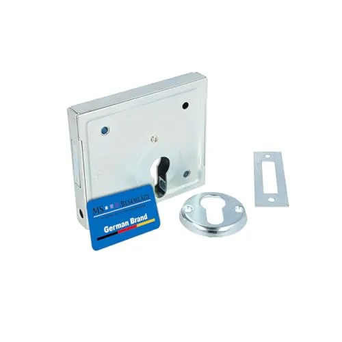 MS Beschläge Kastenriegelschloss Aufschraubschloss aus verzinktem Stahl – zweitourig, robust & wetterfest – Türschloss DIN links/rechts - Kastenschloss inkl. Schließblech & Rosette (Profilzylinder)