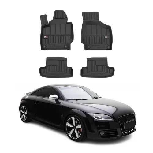 OMAC Gummi Fußmatten Set für Audi TT MK2 8J (2006-2014) - Premium TPE Automatten im 4tlg. Set, wasserfest und rutschfest. Ideal für optimalen Fahrzeugschutz und einfache Reinigung. Perfekte Passform für Audi TT MK2.