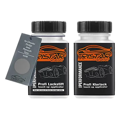 Produktbild TRISTARcolor Autolack Lackstift Set für Chrysler/Dodge/Jeep/Plymouth/Viper 503B Ceramic Grey Basislack Klarlack je 50ml