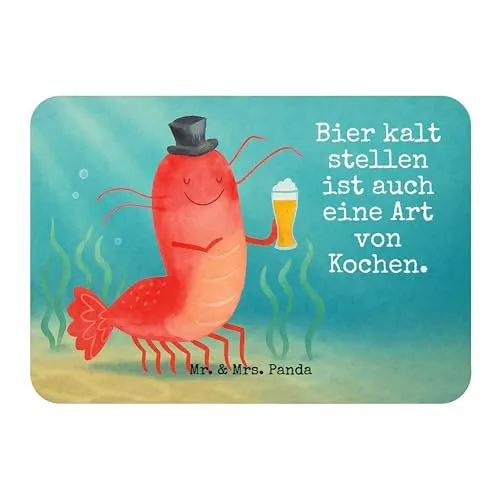 Mr. & Mrs. Panda Magnet Hummer Weizen Design - Geschenk, Notizhalter, memomagnet, Fridge, Meer, zettelhalter, Wirtschaft, Gasthaus, Bier, Kneipe, Kühlschrankmagnet, Garnele, Garnelen