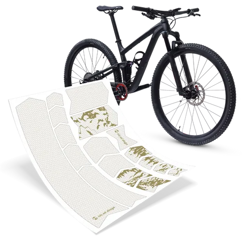 Aufkleber Schutzfolie Rahmenschutz MTB Transparent Matt 17-teilig dunkle Rahmen