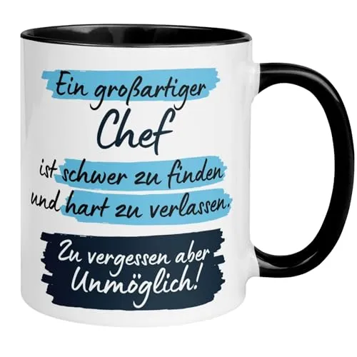 Chef Tasse mit Spruch lustig | Lustiger Kaffeebecher Büro | Ein großartiger Chef ist schwer zu finden | Geschenk für Chef – Chefgeschenke & Vorgesetzter | Bester Chef Tasse