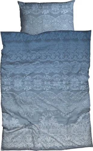 CASATEX Bettwäsche Demir Blau Paisley Ornamente 155x220cm - Bettwäsche Set aus atmungsaktivem Baumwollsatin mit Reißverschluss, ideal für ein gemütliches Schlafzimmer. Pflegeleicht und maschinenwaschbar bis 60°C.